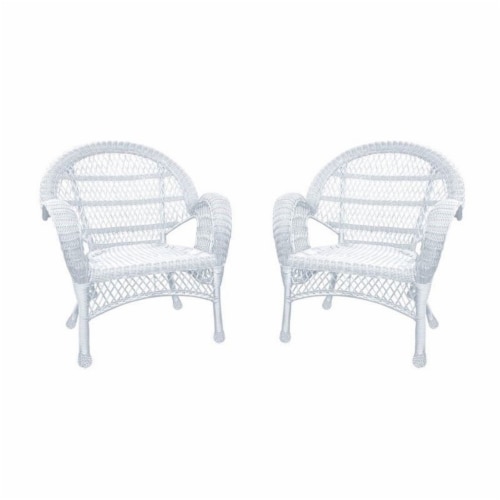 Jeco 15 Resin Wicker Patio Chair in White Set of 4 1 City Market