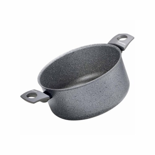 Range Kleen 8.5 in. 3.25 qt Grey Stone Dutch Oven Perspective: front