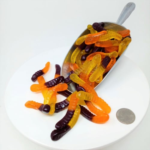 Gummi Worms Fall mini gummy worms Autumn Halloween candy 5 pounds Perspective: front