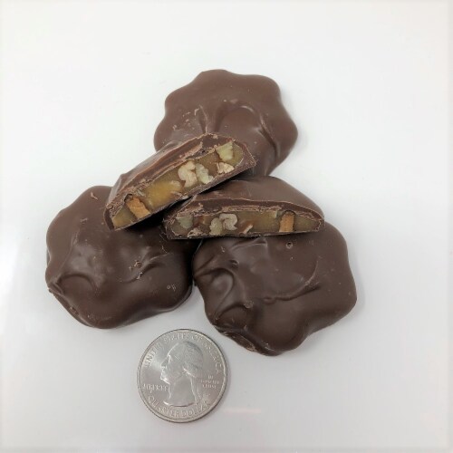 Gourmet Sugar Free Pecan Caramel Pattie Milk Chocolate Candy 1 pound Perspective: front