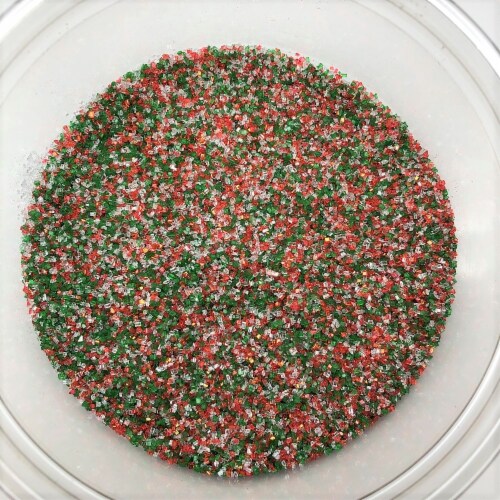 Christmas Jingle Mix Sanding Sugar Red Green White Topping Sprinkles 8 ounces Perspective: front