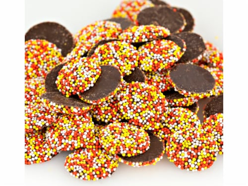 Autumn Nonpareils Dark Chocolate Candy Fall Halloween Nonpareils 1 pound Perspective: front