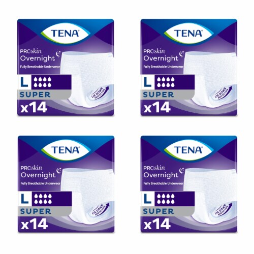 Tena Overnight Super Absorbent Underwear, Large (56 Count), 56 Count -  Foods Co.