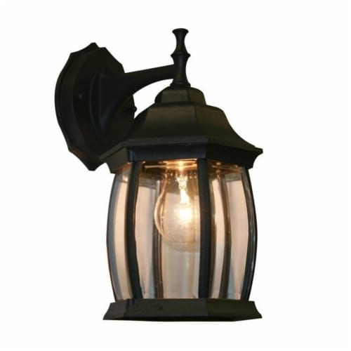 Z-Lite Waterdown 1 Light Outdoor Wall Light in Black Perspective: front