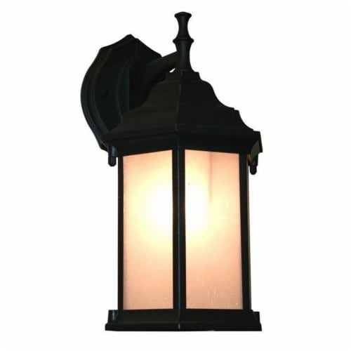 Z-Lite Waterdown 1 Light Outdoor Wall Light in Black Perspective: front
