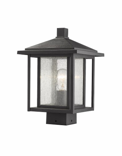 1 Light Outdoor Post Mount Fixture - 554PHMS-BK Perspective: front