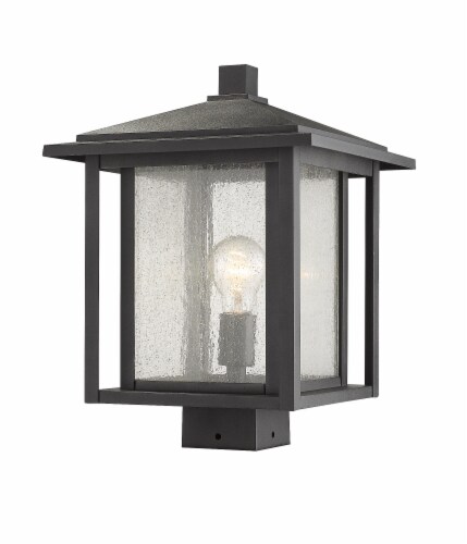 1 Light Outdoor Post Mount Fixture - 554PHBS-BK Perspective: front