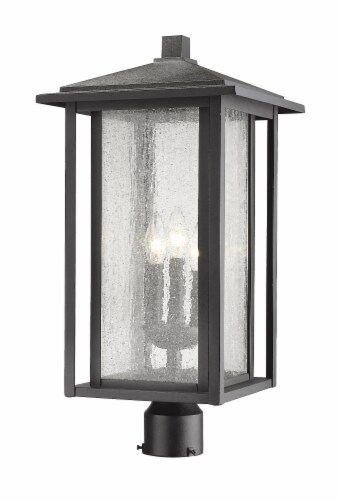 3 Light Outdoor Post Mount Fixture - 554PHXLR-BK Perspective: front