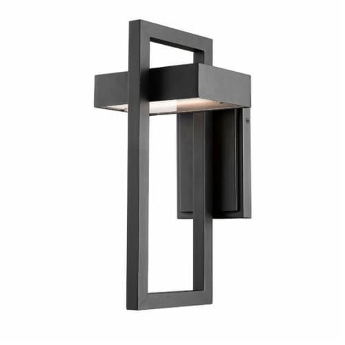Z-Lite 566M-BK-LED Luttrel 15-Inch Modern Outdoor Metal Sconce Wall Light, Black Perspective: front