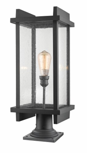 1 Light Outdoor Pier Mounted Fixture - 565PHBR-533PM-BK Perspective: front