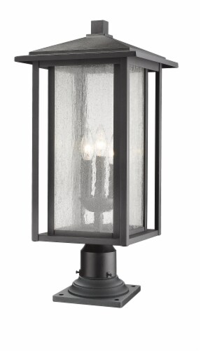 3 Light Outdoor Pier Mounted Fixture - 554PHXLR-533PM-BK Perspective: front