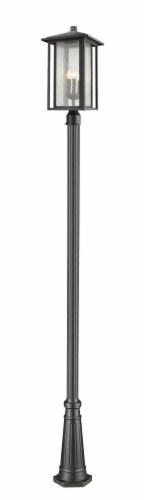3 Light Outdoor Post Mounted Fixture - 554PHXLR-519P-BK Perspective: front