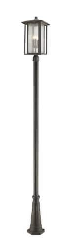 3 Light Outdoor Post Mounted Fixture - 554PHXLR-519P-ORB Perspective: front