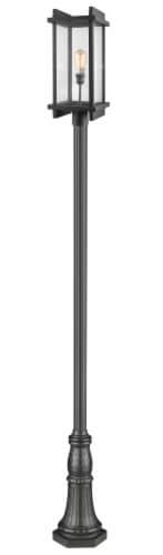 1 Light Outdoor Post Mounted Fixture - 565PHBR-518P-BK Perspective: front