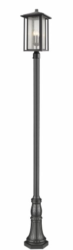 3 Light Outdoor Post Mounted Fixture - 554PHXLR-518P-BK Perspective: front