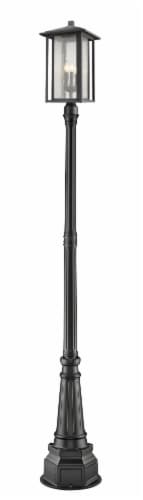 3 Light Outdoor Post Mounted Fixture - 554PHXLR-564P-BK Perspective: front