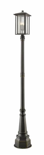 3 Light Outdoor Post Mounted Fixture - 554PHXLR-564P-ORB Perspective: front