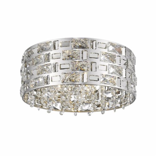 Z Lite 912F16-CH 7 x 15.5 in. Aludra 5 Light Flush Mount, Chrome Perspective: front