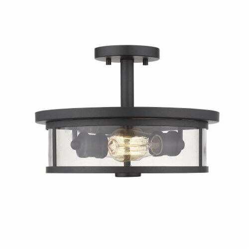 Z Lite 462SF14-BRZ 9.75 x 13.75 in. Savannah 2 Light Semi Flush Mount, Bronze Perspective: front
