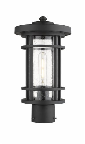 Jordan 1 Light Outdoor Post Mount Fixture Clear Seedy Perspective: front
