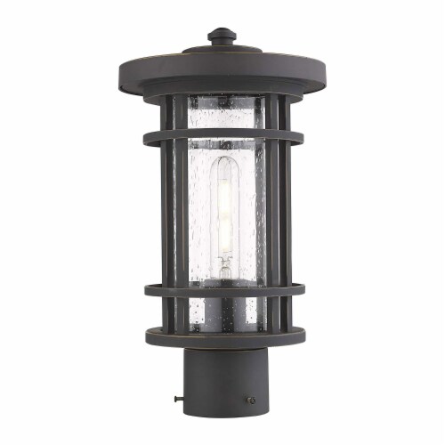 Z-Lite 570PHM-533PM-ORB Jordan 17-Inch Modern Outdoor Metal Post Light, Bronze Perspective: front