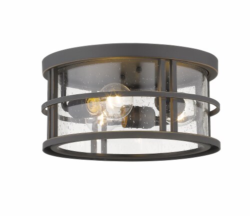 Jordan 3 Light Outdoor Flush Ceiling Mount Fixture Clear Seedy Perspective: front
