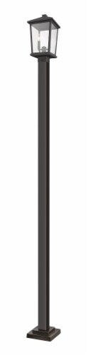 Beacon 2 Light Outdoor Post Mounted Fixture Clear Beveled Perspective: front