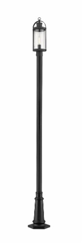 Roundhouse 1 Light Outdoor Post Mounted Fixture Clear Seedy Perspective: front
