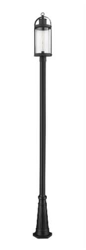 Roundhouse 1 Light Outdoor Post Mounted Fixture Clear Seedy Perspective: front
