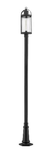 Roundhouse 1 Light Outdoor Post Mounted Fixture Clear Seedy Perspective: front