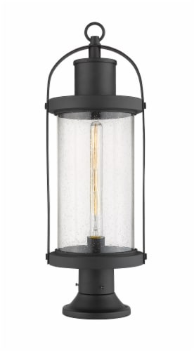 Roundhouse 1 Light Outdoor Pier Mounted Fixture Clear Seedy Perspective: front