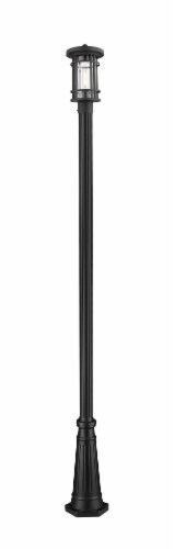 Jordan 1 Light Outdoor Post Mounted Fixture Clear Seedy Perspective: front