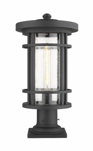 Jordan 1 Light Outdoor Pier Mounted Fixture Clear Seedy Perspective: front