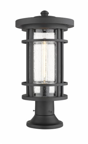 Jordan 1 Light Outdoor Pier Mounted Fixture Clear Seedy Perspective: front