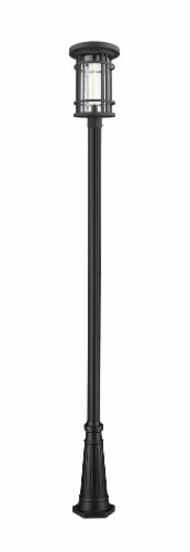 Jordan 1 Light Outdoor Post Mounted Fixture Clear Seedy Perspective: front