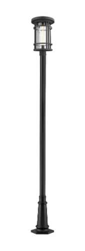 Jordan 1 Light Outdoor Post Mounted Fixture Clear Seedy Perspective: front