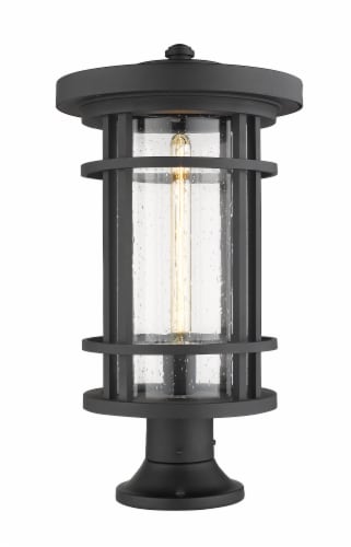 Jordan 1 Light Outdoor Pier Mounted Fixture Clear Seedy Perspective: front