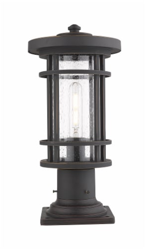 Jordan 1 Light Outdoor Pier Mounted Fixture Clear Seedy Perspective: front