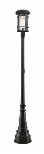 Jordan 1 Light Outdoor Post Mounted Fixture Clear Seedy Perspective: front