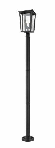 Seoul 2 Light Outdoor Post Mounted Fixture Clear Perspective: front