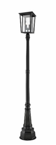 Seoul 2 Light Outdoor Post Mounted Fixture Clear Perspective: front