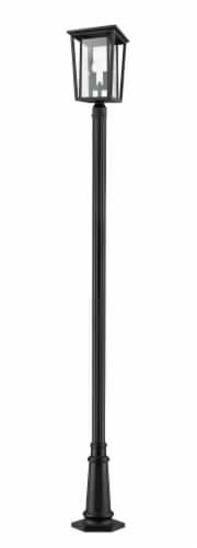 Seoul 2 Light Outdoor Post Mounted Fixture Clear Perspective: front