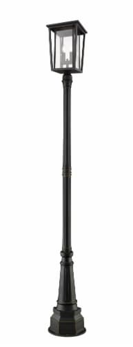 Seoul 2 Light Outdoor Post Mounted Fixture Clear Perspective: front