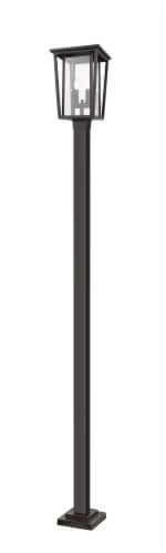 Seoul 2 Light Outdoor Post Mounted Fixture Clear Perspective: front