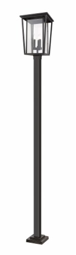 Seoul 3 Light Outdoor Post Mounted Fixture Clear Perspective: front