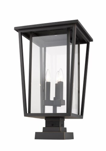 Seoul 3 Light Outdoor Pier Mounted Fixture Clear Perspective: front