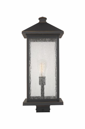 Portland 1 Light Outdoor Post Mount Fixture Clear Seedy Perspective: front