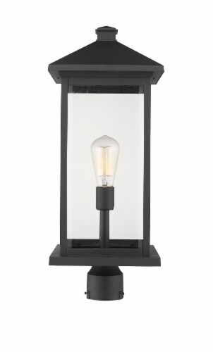 Portland 1 Light Outdoor Post Mount Fixture Clear Beveled Perspective: front