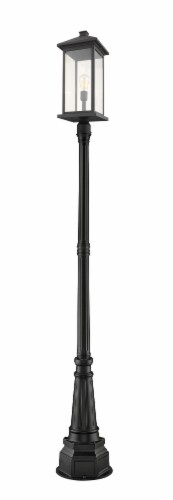Portland 1 Light Outdoor Post Mounted Fixture Clear Beveled Perspective: front
