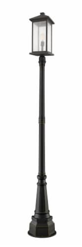 Portland 1 Light Outdoor Post Mounted Fixture Clear Beveled Perspective: front